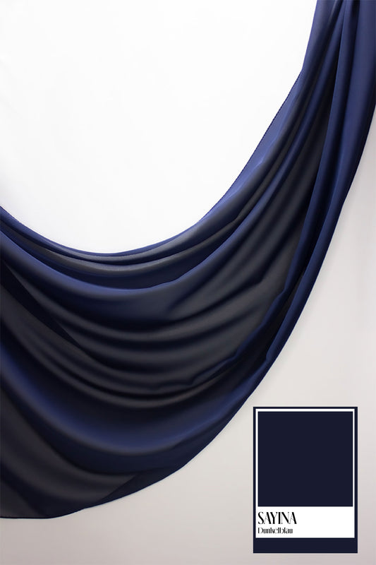 Chiffon Hijab - SAYINA/DUNKELBLAU