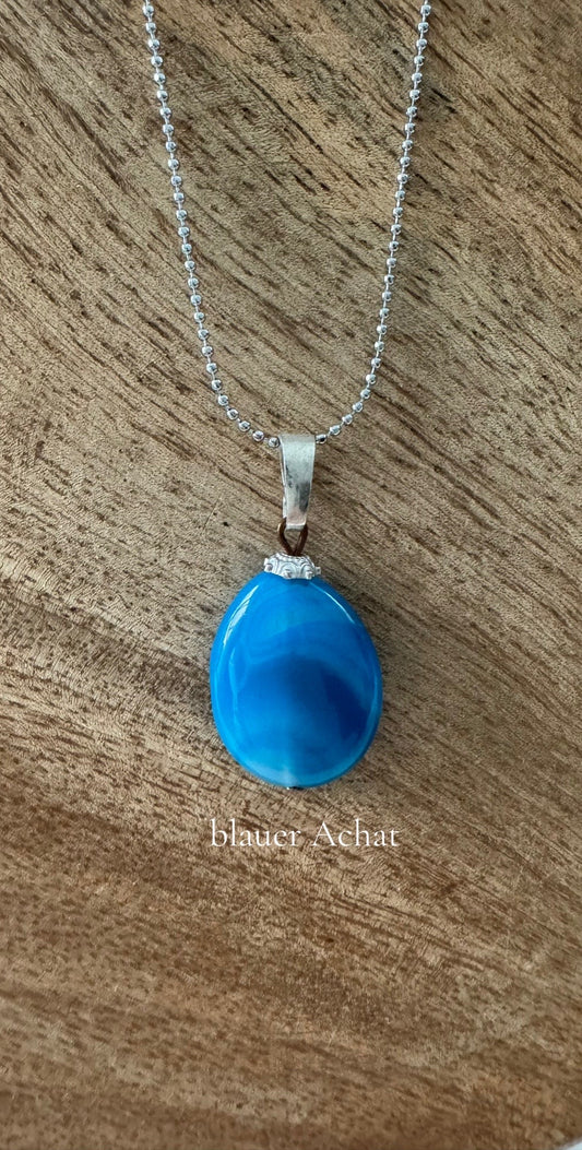 Edelstein Halskette - BLAUER ACHAT